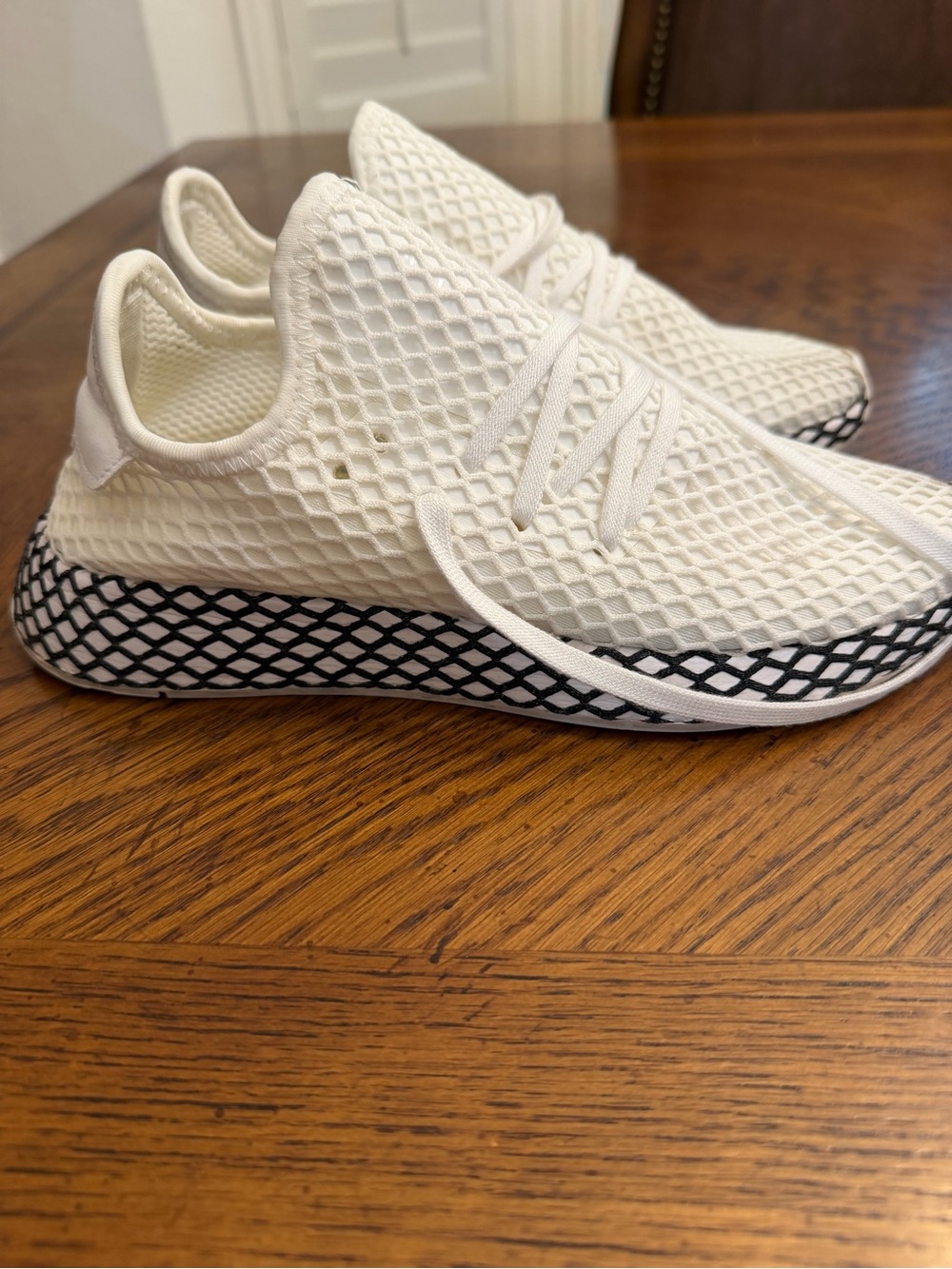 Adidas White Mesh Athletic Sneakers
